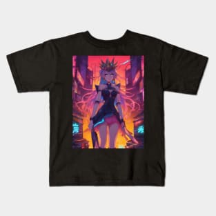 anime adventure villain girl pose Kids T-Shirt